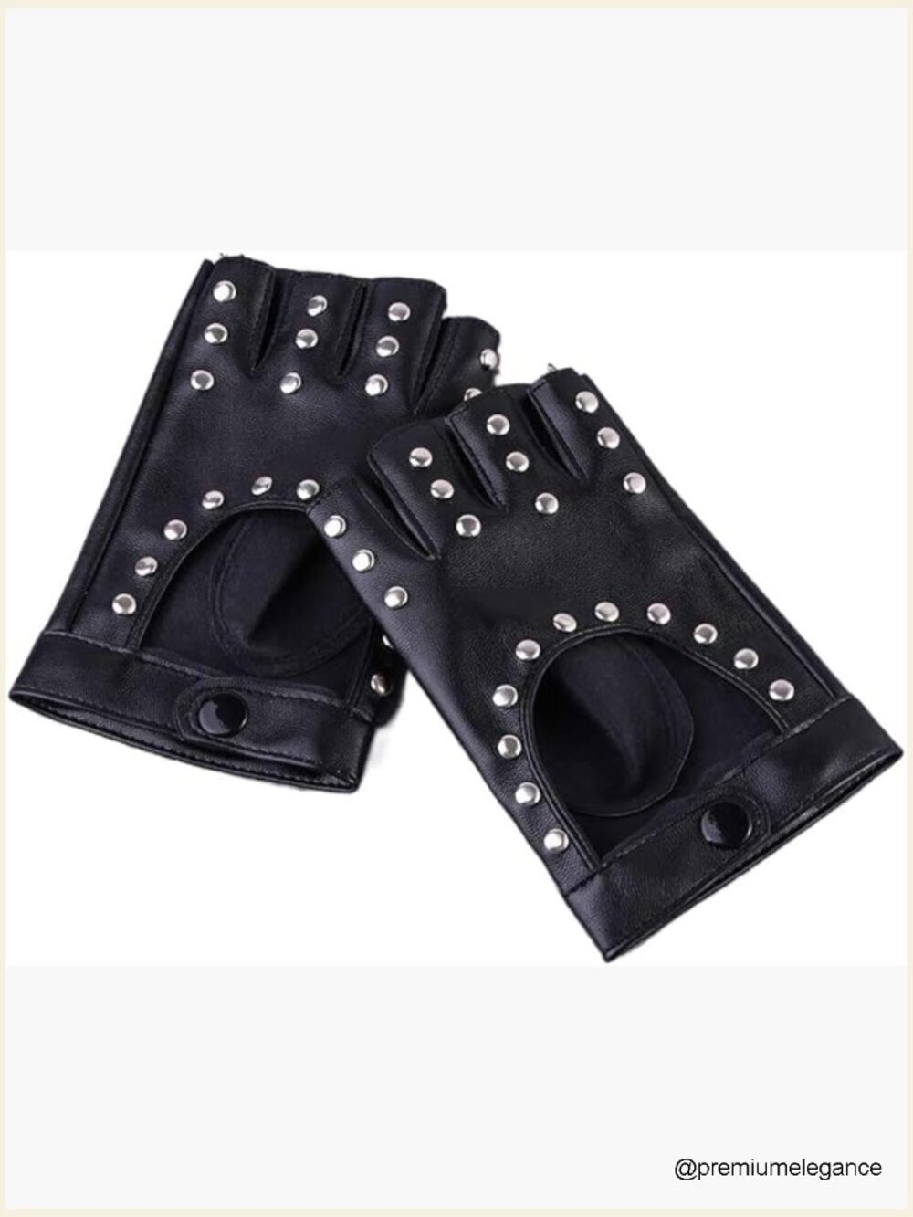 Fingerless PU Leather Rivet Gloves Punk Dance Gloves